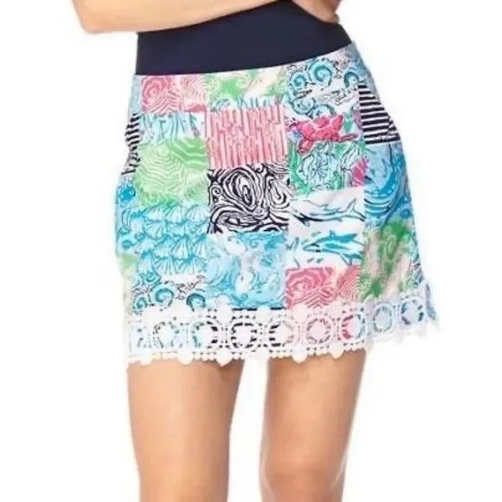 Vintage Lilly Pulitzer Marigold Patchwork Skort Skirt
